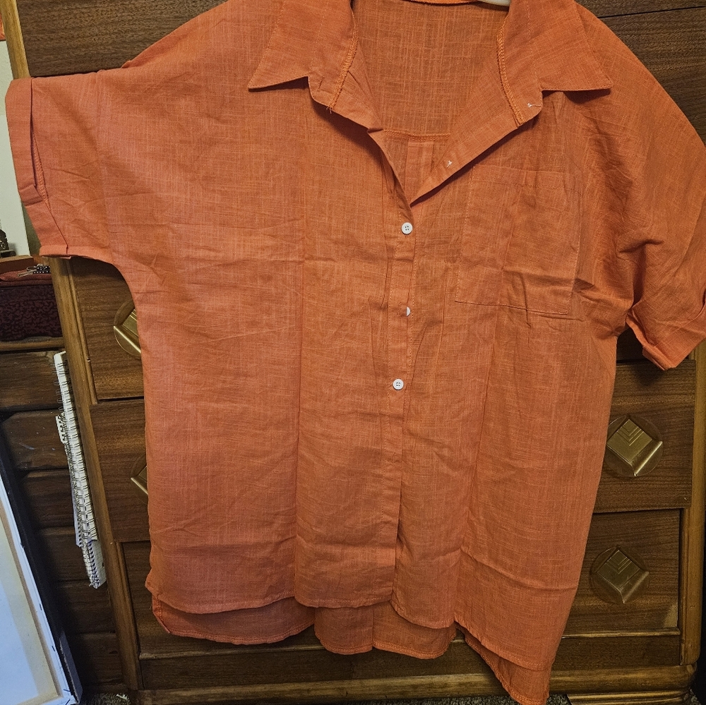 Women's Orange Casual Shirt